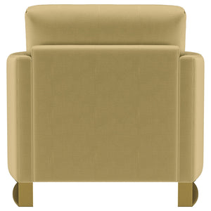 Corliss Upholstered Curved Track Arm Chair Camel