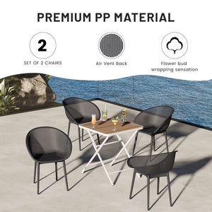 2 Piece Durable Single Chair With Hollow Out Design