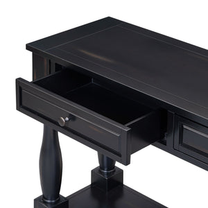 TREXM 63" Long Console Table with Drawers and Shelf