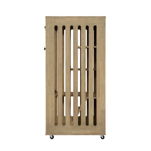 Basia Rubber Wood Cat Cabinet with Wheels