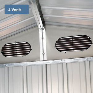 Industrial - 20' x 10' Heavy Duty Metal Garage Shed - Dark Gray