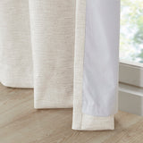 Tonal printed faux silk total blackout curtain panel pair(2 pcs window panels)
