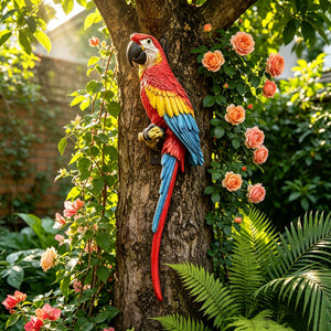Hanging Scarlet Macaw Parrot Statue