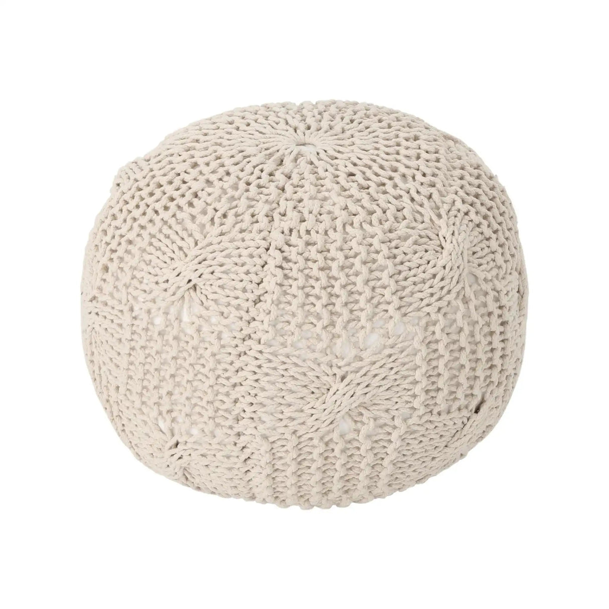 Bordeaux Knitted Cotton Round Pouf