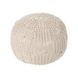 Bordeaux Knitted Cotton Round Pouf