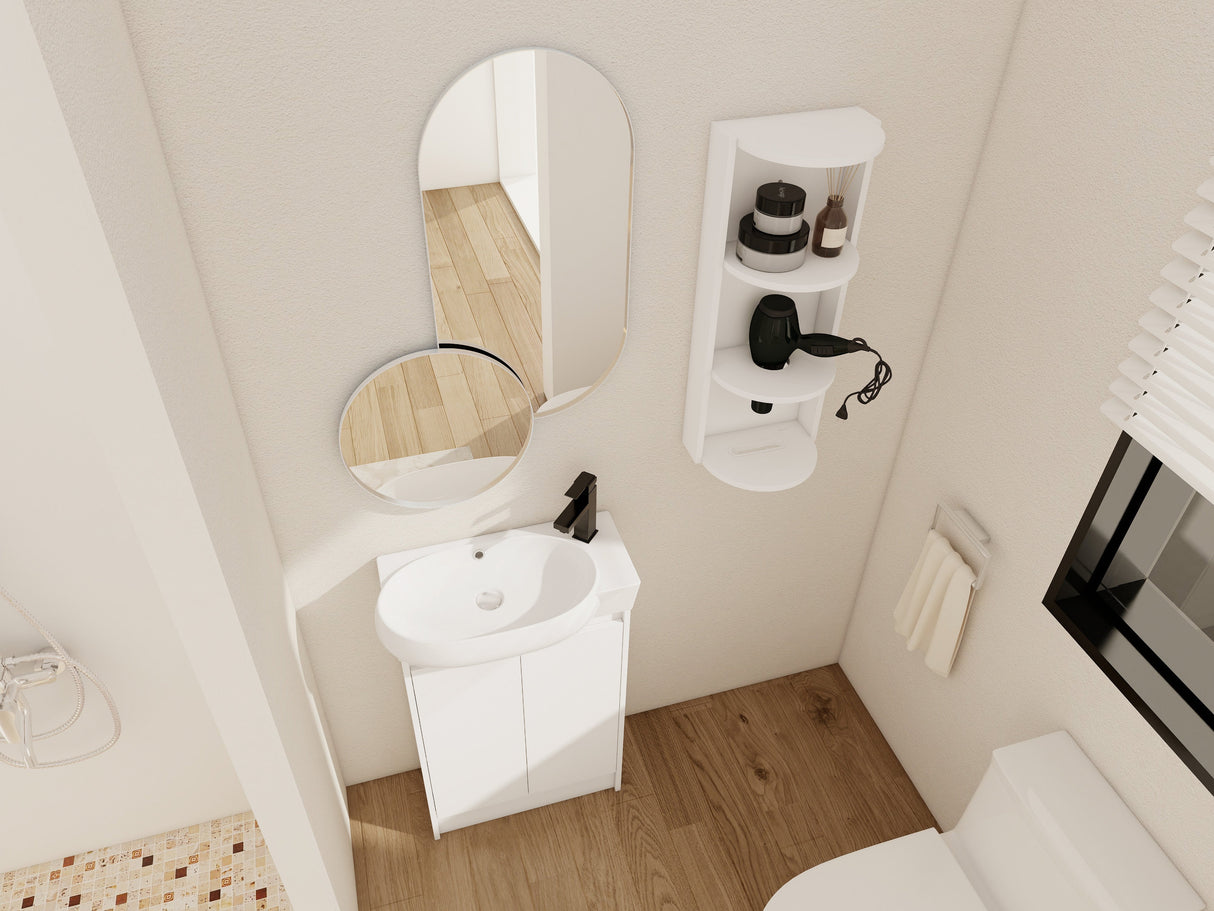 23" Freestanding Bathroom Vanity with Sink and Storage Rack