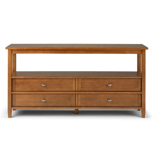 Warm Shaker - Wide Console Sofa Table - Light Golden Brown