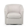 Modern Upholstered Swivel Club Chair With Nailhead Trim