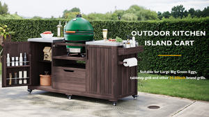K&K 66.5' Outdoor Kitchen Island for Big Green Egg Grills