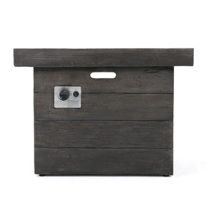 Anchorage - Wood Square Fire Pit 40, 000 Btu - Gray