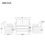 Elegantly Woven Outdoor Tengbian  6 piece outdoor conversation set