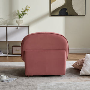 Pumpkin Shaped Swivel Accent Chair, 360 Degree Rotation For Living Room