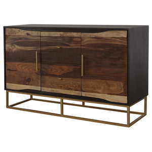 Zara 2-door 57-inch Wood Accent Storage Cabinet Black Walnut