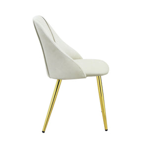 White Synthetic Leather Side Chair Set of 2 with Chrome Legs