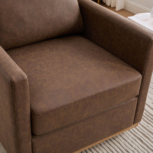 Modern Upholstered Square Swivel Accent Chair With 360 Degree Rotation
