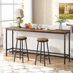 Tribesigns Extra Long Console Table - Brown / Black