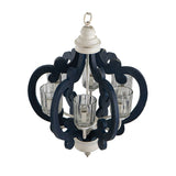 Wood Chandelier 6 Light Farmhouse Pendant Lighting Cream