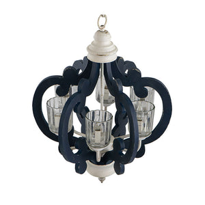 Wood Chandelier 6 Light Farmhouse Pendant Lighting Wood Hanging Light Fixture For Kitchen Living Dining Room, Bulb Not Included - Cream