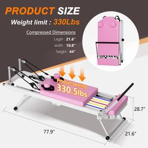 Foldable Pilates Core Bed with Double Resistance - Iron