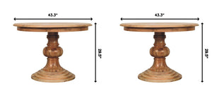 Round Turned Dining Table - Oak