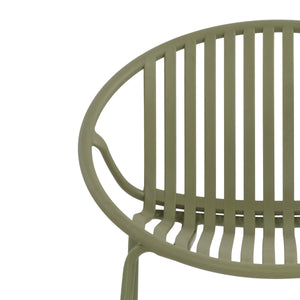 Patio Dining Chairs Stackable Chairs with Breathable Design (Set of 2)