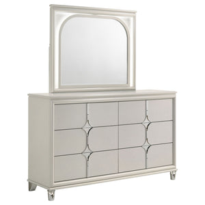 Olivia 6-drawer Dresser and LED Mirror Pearl White