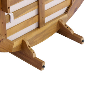 TOPMAX Outdoor Acacia Wood Round Daybed
