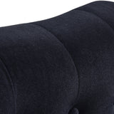 58" Velvet Chaise Lounge with Nailhead Trim and Solid Wood Legs