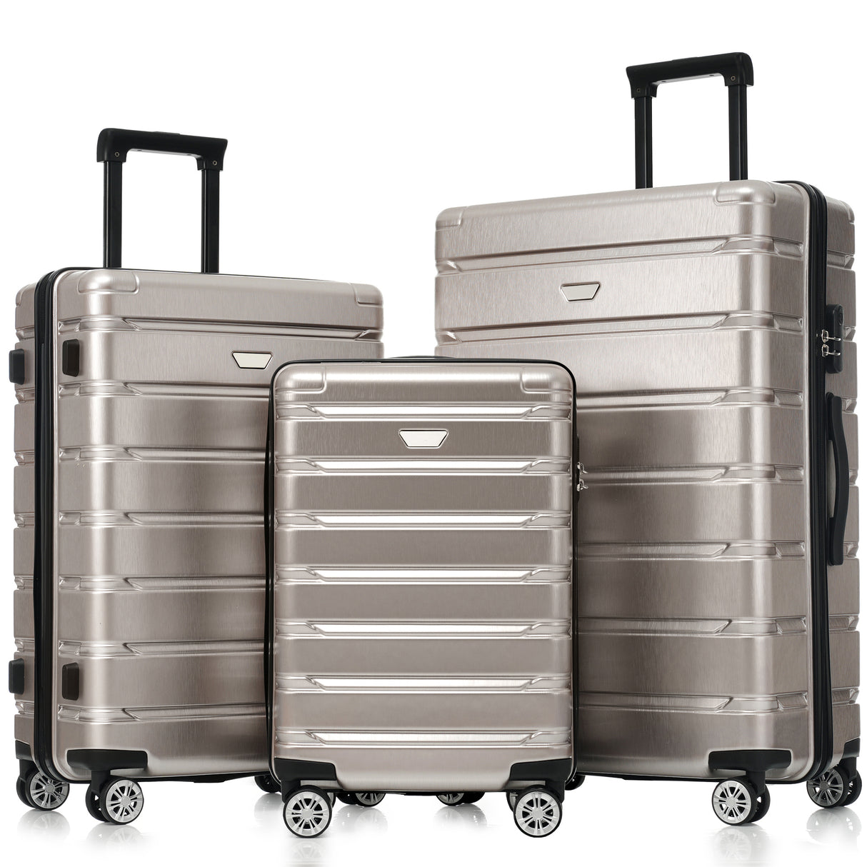 Hardshell Luggage Set 3 Piece, Durable ABS+PC Travel Suitcase with Spinner Wheels for Men Women (20/24/28 Inch)