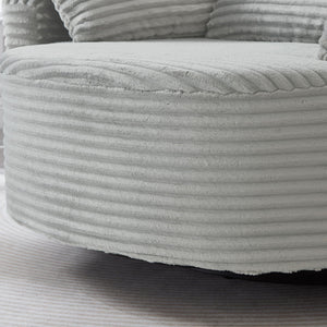 Swivel Accent Barrel Chair With Adjustable Phone Holder, 5 Pillows For Living Room