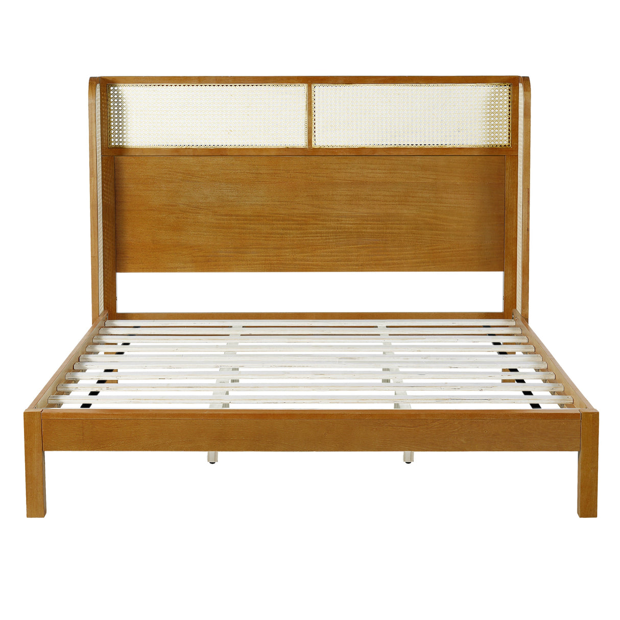Premium Rubber Wood Platform Bed Frame with Headboard
