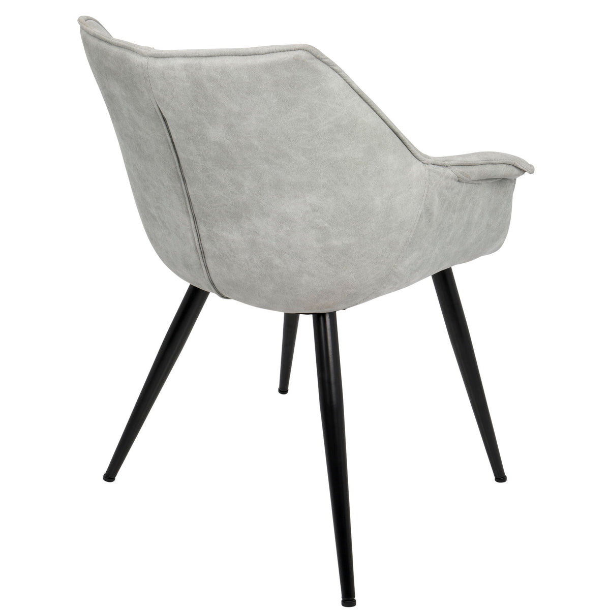 Wrangler Industrial Chair Set of 2 with Cushioned Armrests - Light Gray