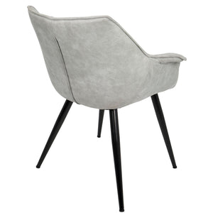 Wrangler Industrial Chair Set of 2 with Cushioned Armrests - Light Gray