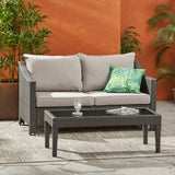 Contemporary ANTIBES Loveseat & Table Set