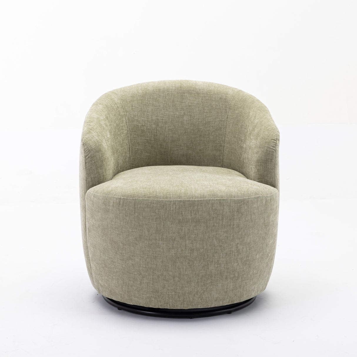 Assortment Upholstered Swivel Barrel Chair with Metal Base