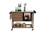 Outdoor Wicker Bar Cart