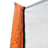 14ft powder-coated advanced trampoline with basketball hoop inflator and ladder(outer safety enclosure) orange