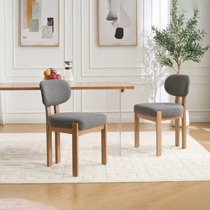 Dining Chairs with Ergonomic Backrest and Adjustable Feet - Set of 2