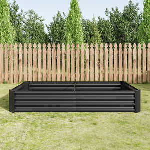 Metal Raised Garden Bed 6x3x1 Ft with Open Base - Silver