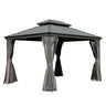 11x13FT Outdoor Gazebo with Galvanized Steel Double Roof