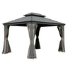 11x13FT Outdoor Gazebo with Galvanized Steel Double Roof