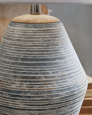 Lawrock - Terracotta Table Lamp - Antique Blue