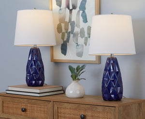 Hex 20' Contemporary Ceramic Accent Lamp Set of 2