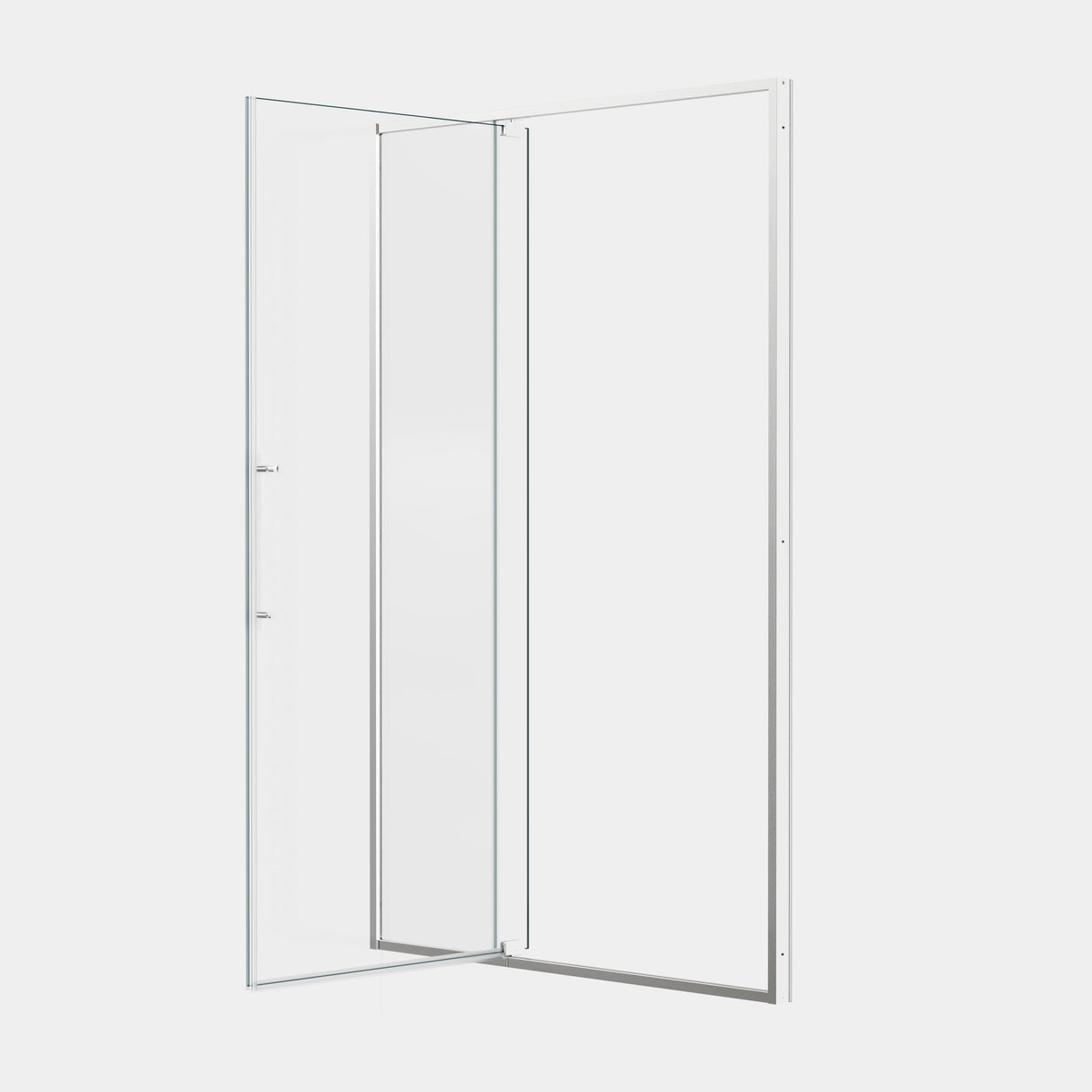 50-54"W x 74"H Pivot Shower Door with 5/16" Tempered Glass - Brushed Nickel Finish