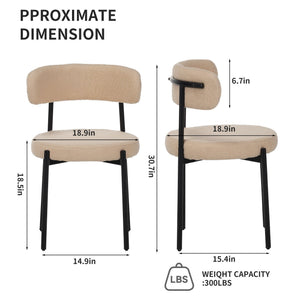 Medieval Curved Back Kitchen Dining Chairs (Set of 4) - Beige
