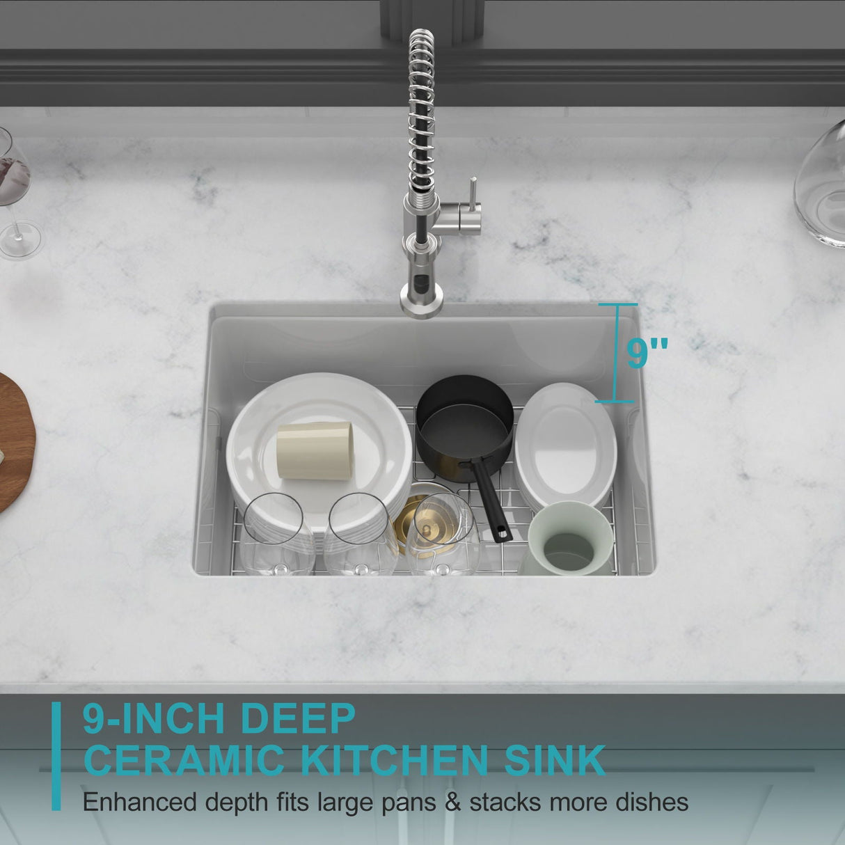 Rectangular Deep Single Bowl Kitchen Sink