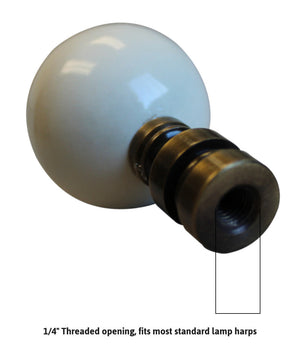 Ceramic 35mm Ivory Ball Antique Base Lamp Finial 2"h