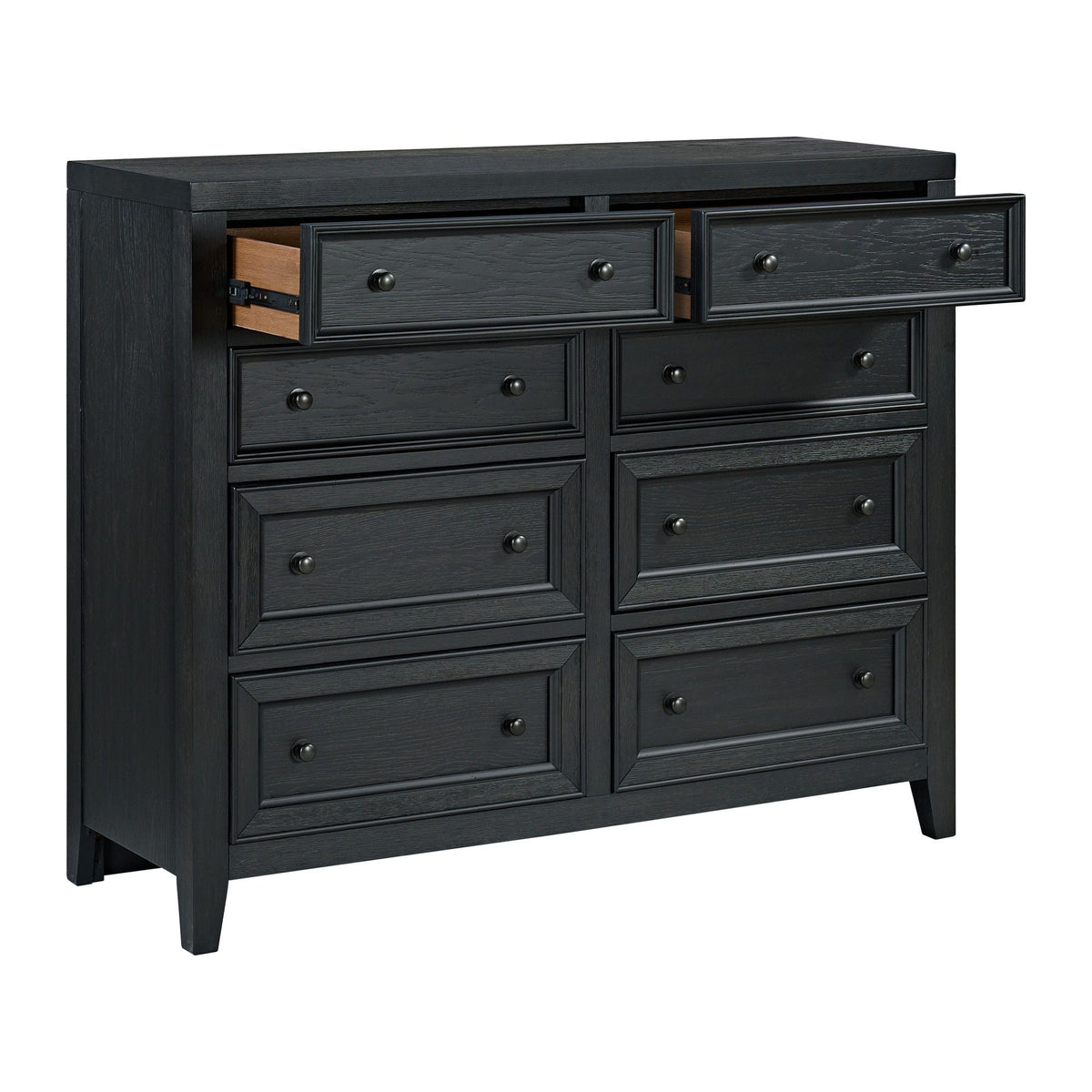 8 Drawer Dresser With Framed Fronts And Smooth Metal Glides