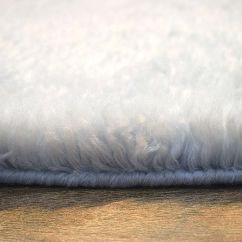 Modern Solid Design Silver Handmade Wool Area Rug