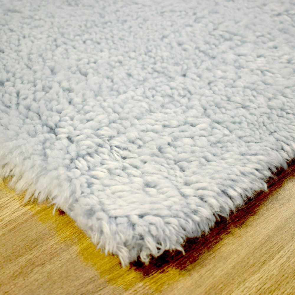 Modern Solid Design Silver Handmade Wool Area Rug